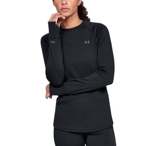 Under Armour Womens Black Long Sleeve Thumbhole Base Layer Top Size‎ Small